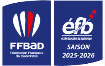 Le badminton Club Ecommoy est labellisé EFB 2 étoiles (saison 2025-2026)